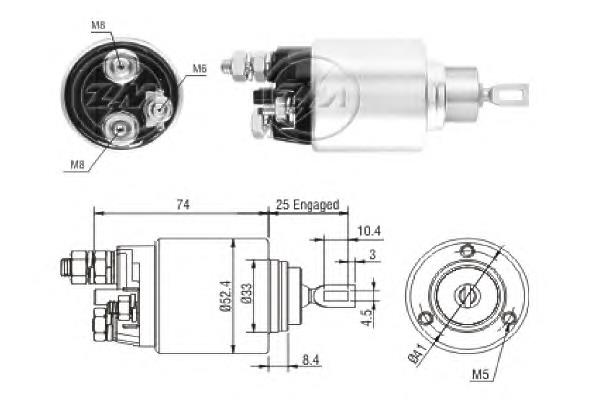 Relê retrator do motor de arranco para Citroen Jumper (250)