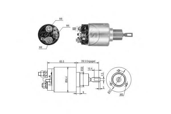 Relê retrator do motor de arranco ZM4775 ERA