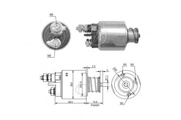 Relê retrator do motor de arranco para Fiat Doblo (263)