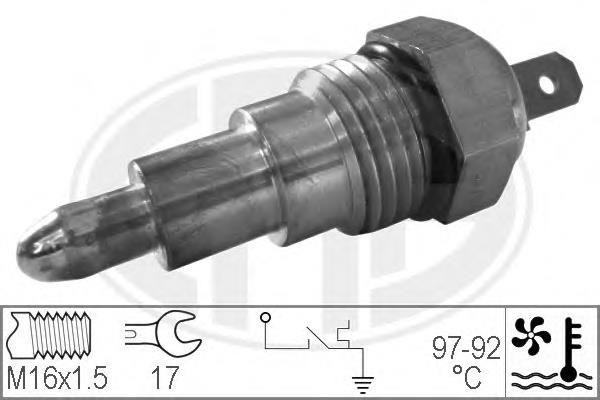 Sensor de temperatura do fluido de esfriamento (de ativação de ventilador do radiador) 330176 ERA