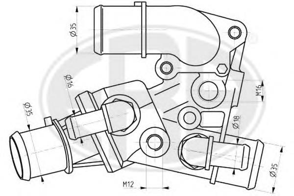 Caixa do termostato Fiat Fiorino 146 Uno