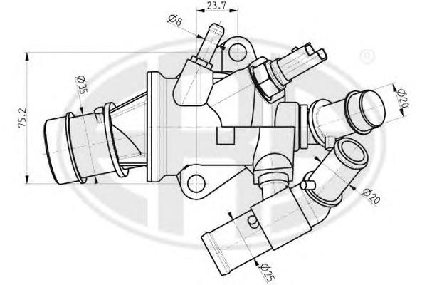 55190049 Ferrari caixa do termostato