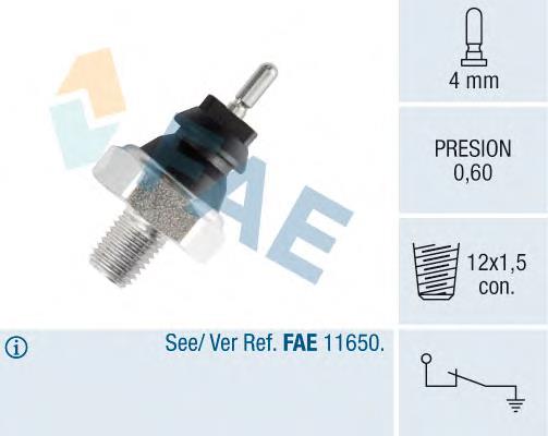 113119 Peugeot/Citroen sensor de pressão de óleo