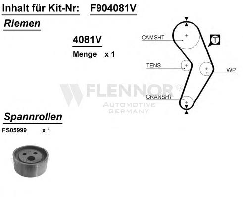 F904081V Flennor correia do mecanismo de distribuição de gás, kit