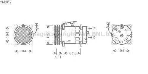 MNK047 AVA compressor de aparelho de ar condicionado