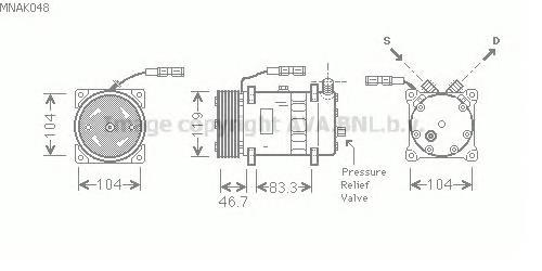 Компрессор кондиционера MNAK048 AVA