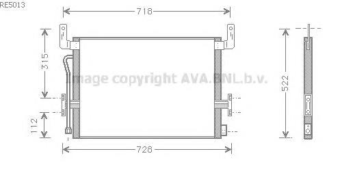 Радиатор кондиционера RE5013 AVA