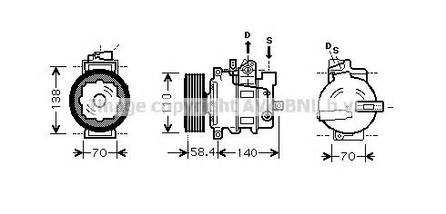 VWK265 AVA compressor de aparelho de ar condicionado