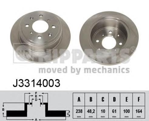 Задний тормозной диск Nipparts J3314003 цена, от 21.81 USD