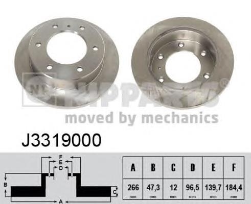 J3319000 Nipparts disco do freio traseiro