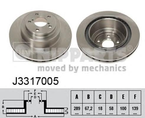 Купить J3317005 Nipparts Диск тормозной задний