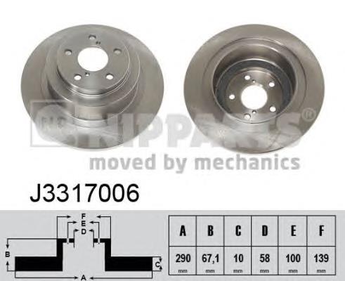 Задний тормозной диск Nipparts J3317006 цена, от 53.28 USD
