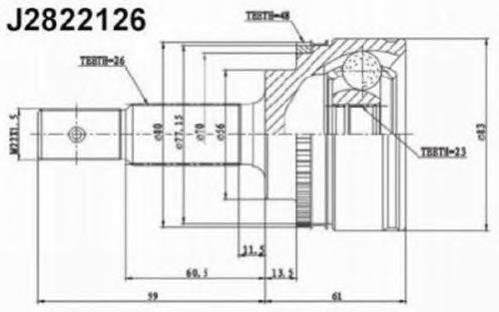 J2822126 Nipparts junta homocinética externa dianteira