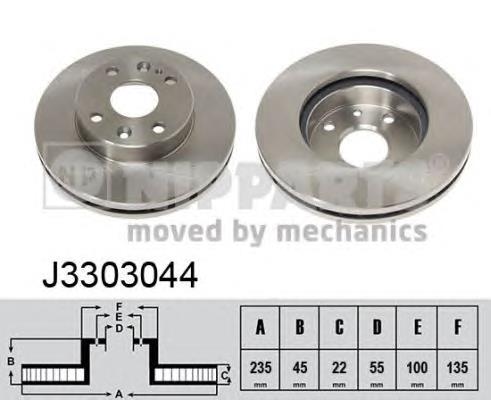 Передние тормозные диски J3303044 Nipparts