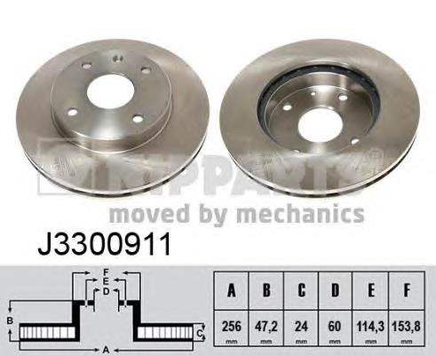 J3300911 Nipparts Диск тормозной передний