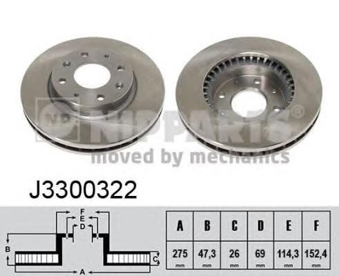 Тормоз дисковый передний Nipparts J3300322 цена, от 40.41 USD