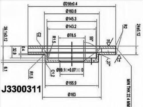 Disco do freio dianteiro Hi-q SD4302