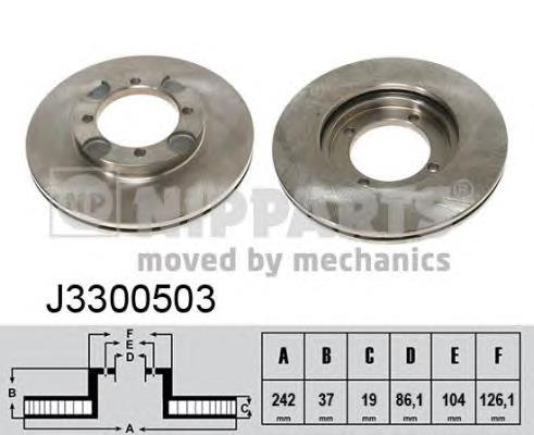 J3300503 Nipparts disco do freio dianteiro