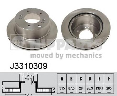 Задний тормозной диск Nipparts J3310309 цена, от 36.96 USD