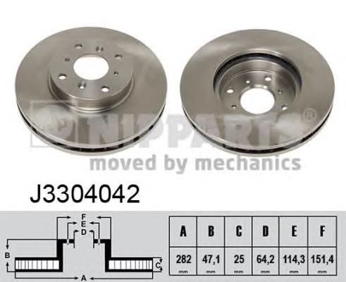 J3304042 Nipparts disco do freio dianteiro