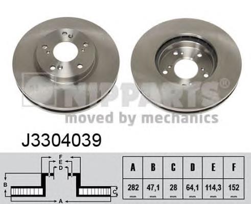 Тормоз дисковый передний Nipparts J3304039 цена, от 19.75 USD