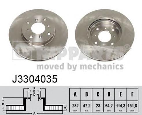 Тормоз дисковый передний Nipparts J3304035 цена, от 41.00 USD