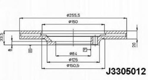 Передние тормозные диски J3305012 Nipparts