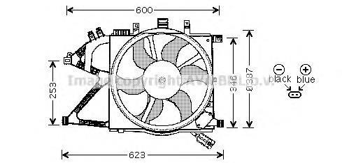 OL7520 AVA difusor do radiador de esfriamento, montado com motor e roda de aletas