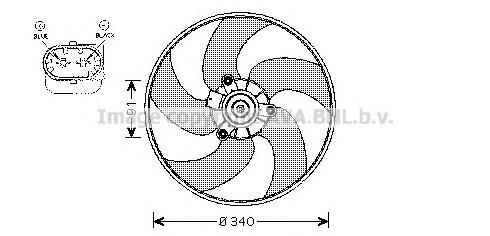 PE7522 AVA ventilador elétrico de esfriamento montado (motor + roda de aletas)