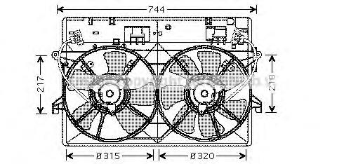 Difusor do radiador de esfriamento, montado com motor e roda de aletas para Mazda MPV (LW)