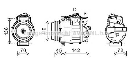 Компрессор кондиционера MSK580 AVA