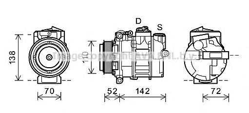 Компрессор кондиционера MSK588 AVA