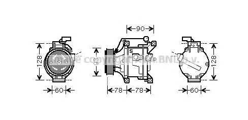 Compressor de aparelho de ar condicionado Toyota Corolla E12U