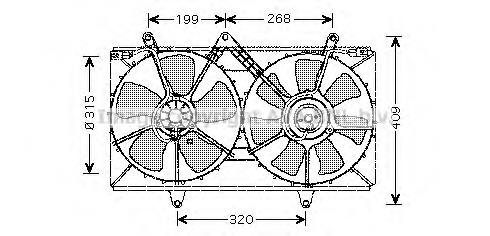 Difusor do radiador de aparelho de ar condicionado, montado com roda de aletas e o motor para Toyota Corolla (E11)