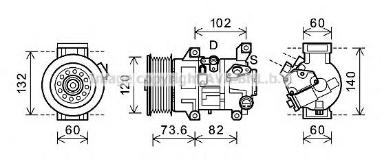 Компрессор кондиционера TOK610 AVA