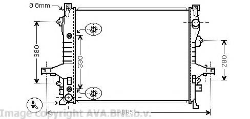 Радиатор охлаждения двигателя AVA VO2133 цена, от 175.39 USD