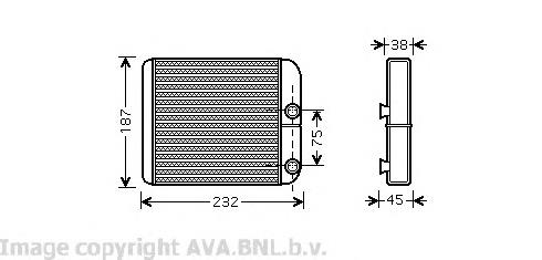 VO6129 AVA radiador de forno (de aquecedor)