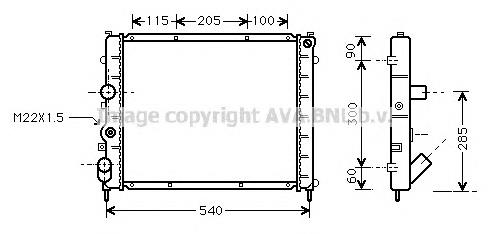 Радиатор охлаждения двигателя AVA RTA2215 цена, от 54.28 USD