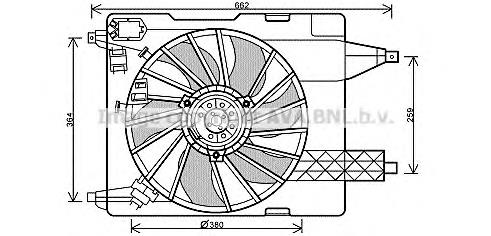 RT7539 AVA difusor do radiador de esfriamento, montado com motor e roda de aletas