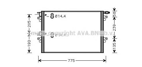 Радиатор кондиционера RTA5297 AVA