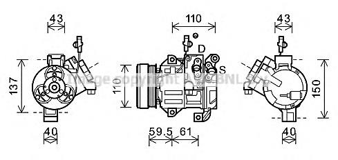 Компрессор кондиционера SZK129 AVA