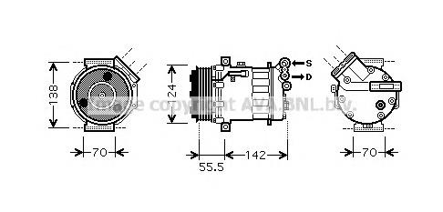 SBK069 AVA compressor de aparelho de ar condicionado