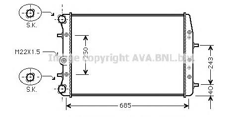 Radiador de esfriamento de motor Volkswagen Polo 4 9N, 9A