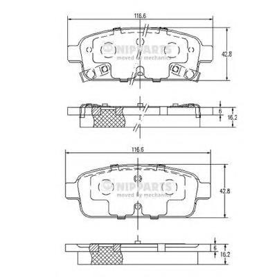 Колодки дисковые  Nipparts N3610906 цена, от 17.56 USD