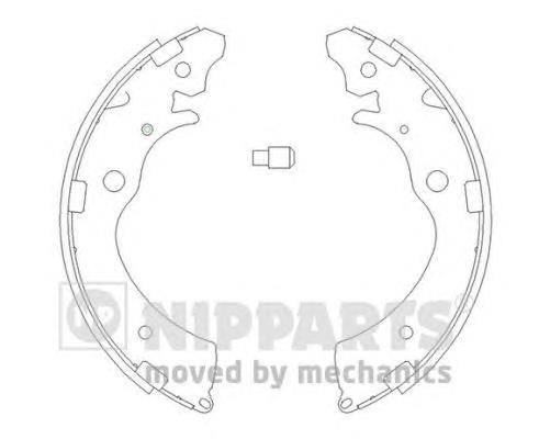 J3504020 Nipparts sapatas do freio traseiras de tambor