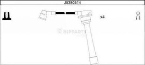 J5380514 Nipparts fios de alta voltagem, kit