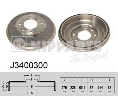 J3400300 Nipparts tambor do freio traseiro