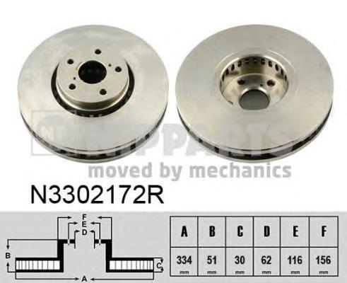 N3302172R Nipparts disco do freio dianteiro