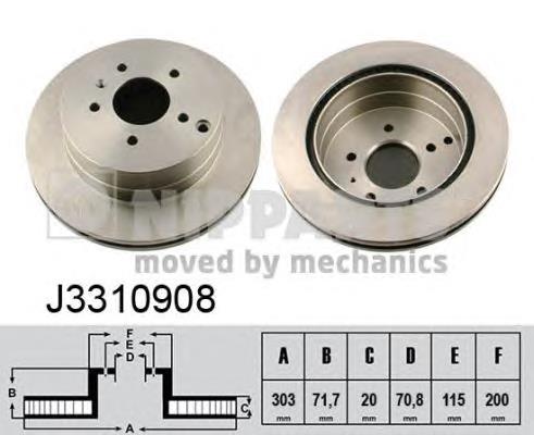 Задний тормозной диск Nipparts J3310908 цена, от 45.54 USD
