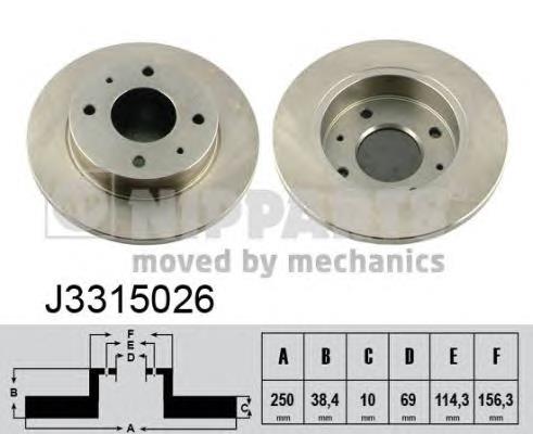 Задний дисковый тормоз Nipparts J3315026